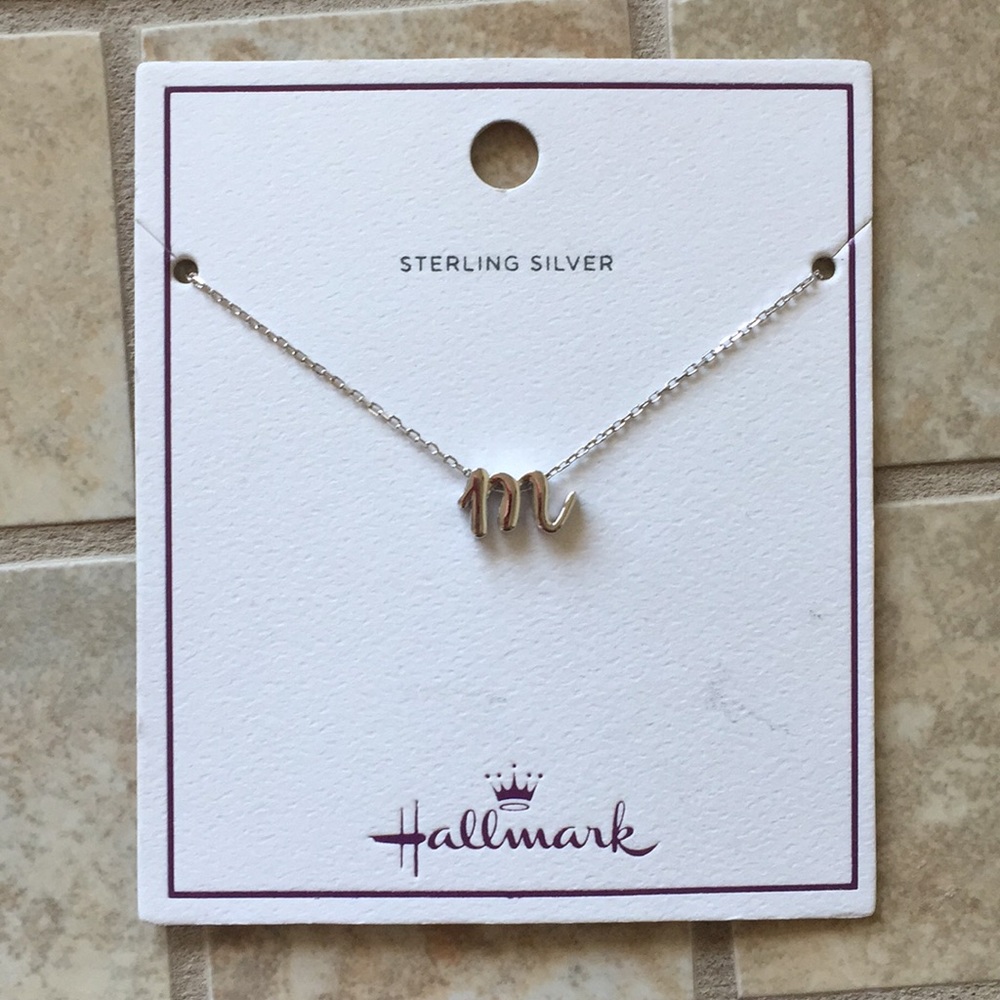 Sterling silver “m” initial necklace